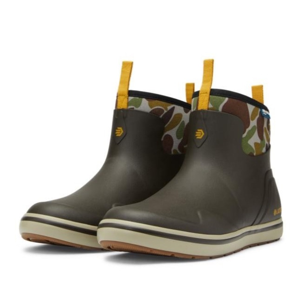LaCrosse Mens Alpha Deck Rain Boot 6 Inch Black Olive Camo 621201 Size 8 Medium